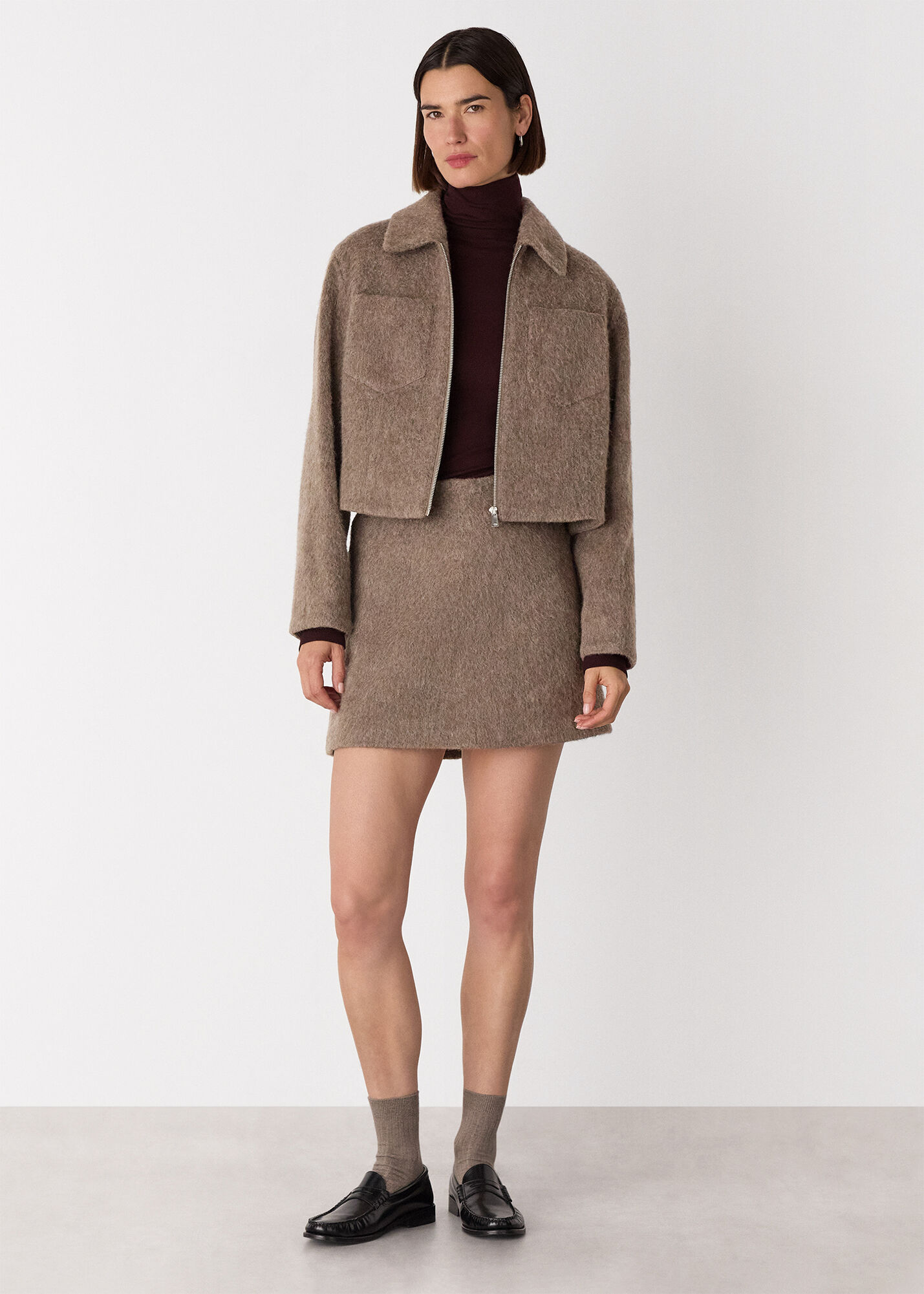 ジャケット・アウター andmary Zoey stand neck jacket skirt Zoey Jacket