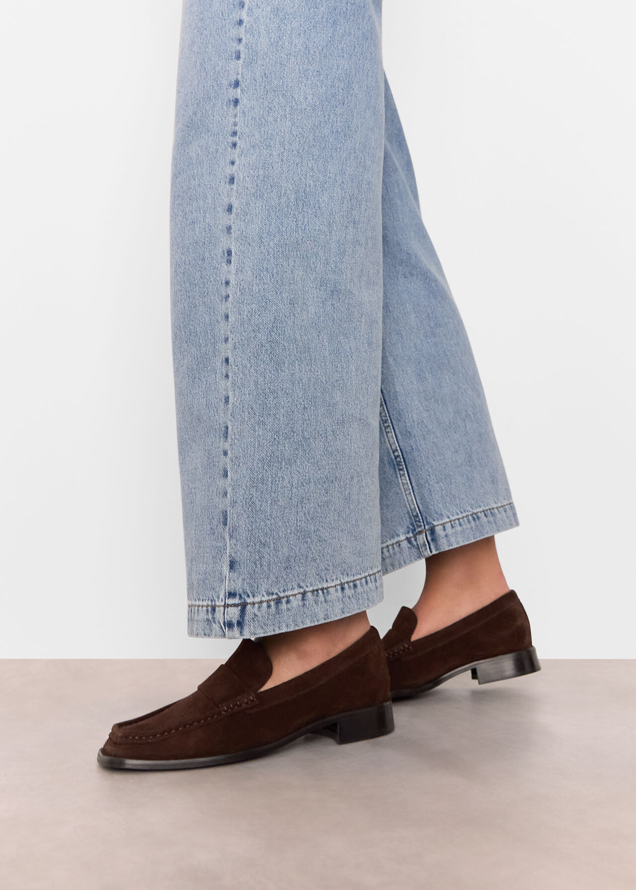 Mora Suede Square Toe Loafer