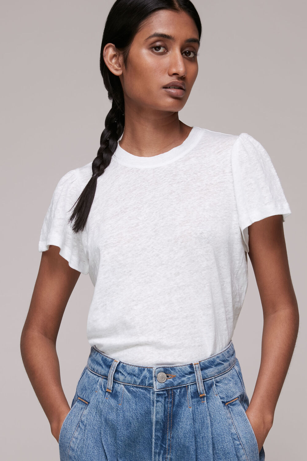 Linen Sleeve Detail Tee
