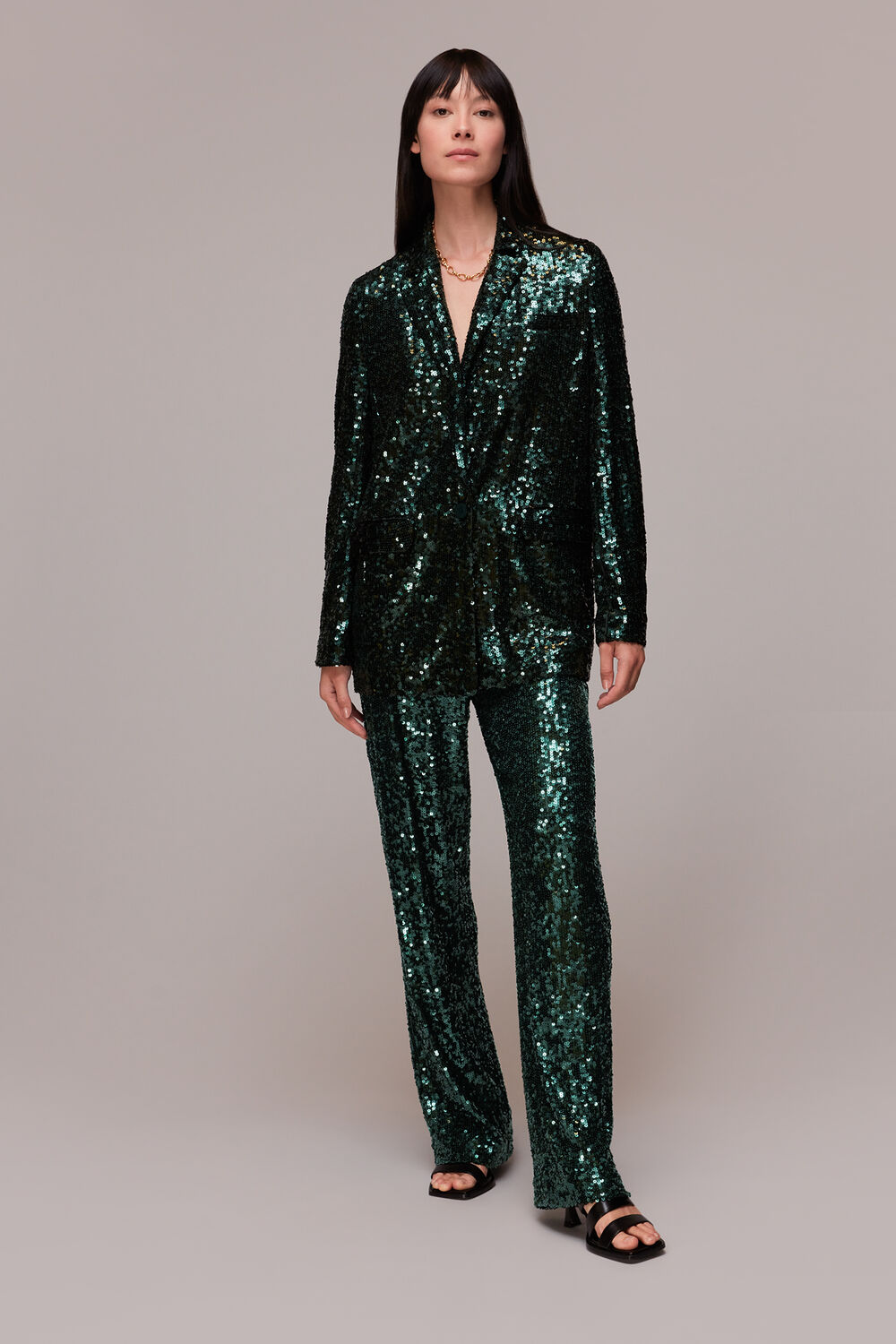 Dark Green Petra Sequin Trouser