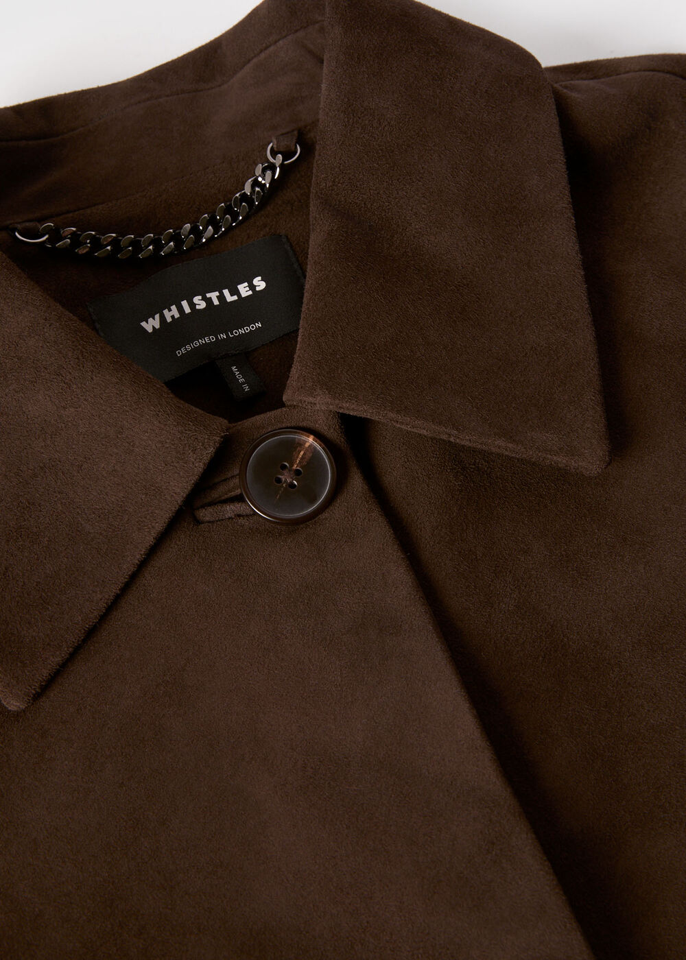 Button Cropped Suede Jacket