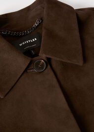 Button Cropped Suede Jacket