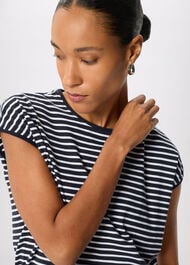 Stripe Cap Sleeve Tee