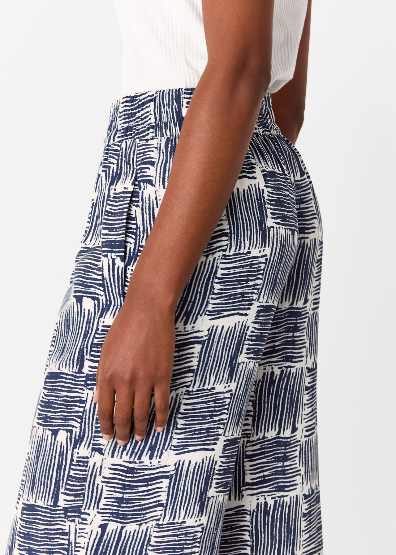 Hatch Squares Cropped Trouser
