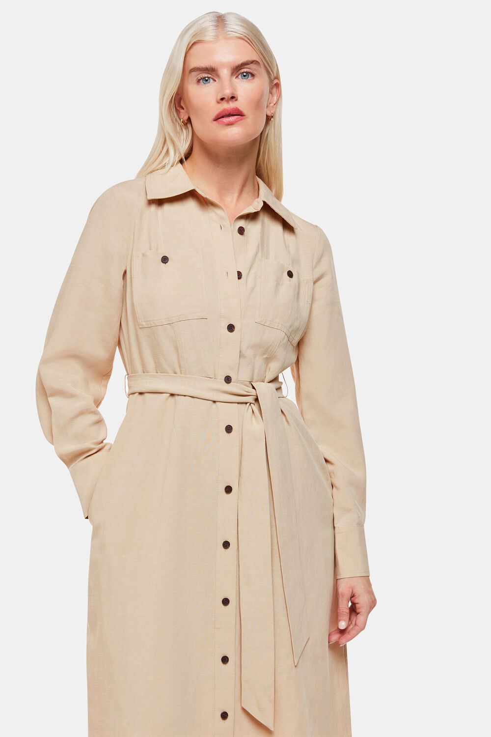 Neutral Petite Estella Shirt Dress
