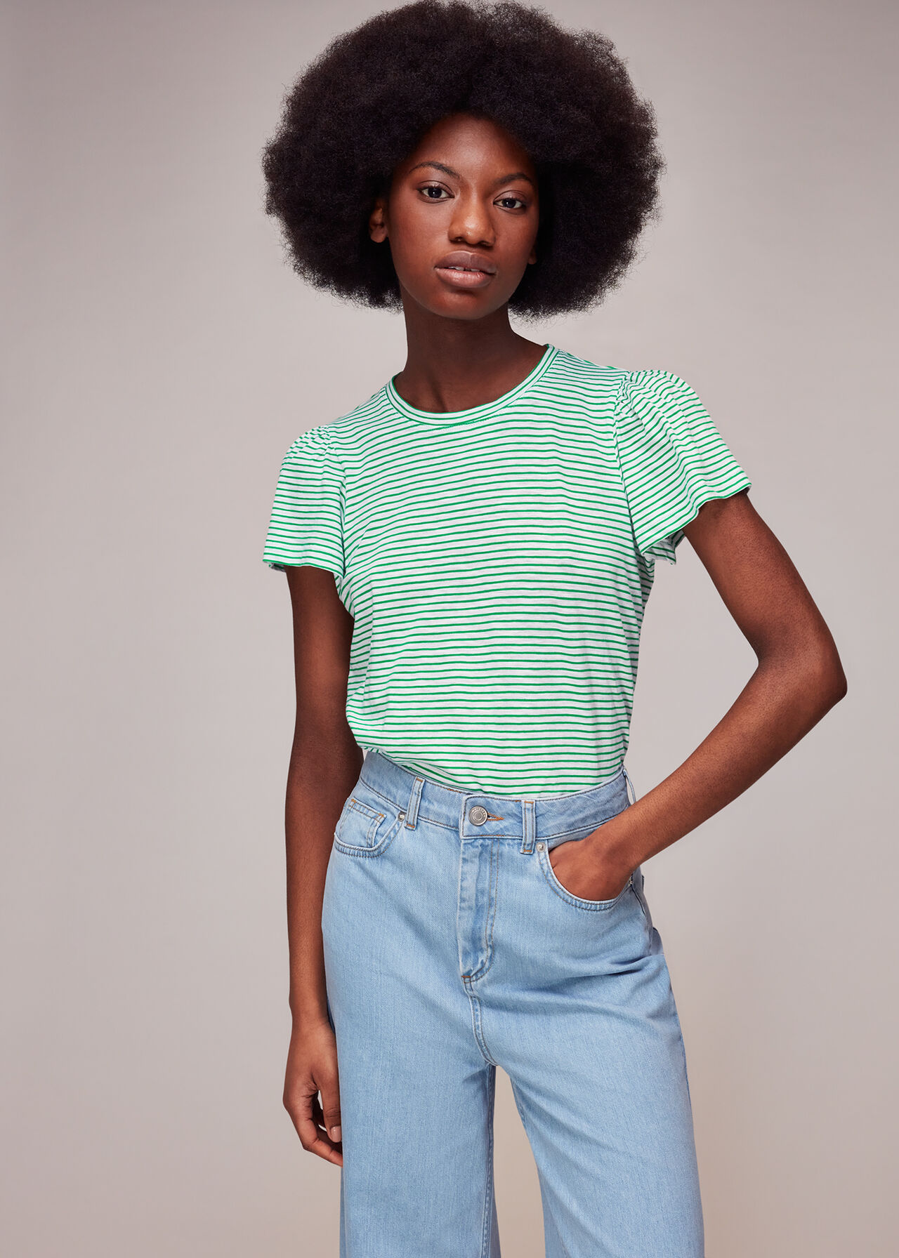 Cotton Frill Stripe T-Shirt