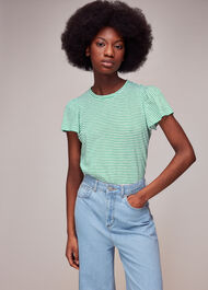 Cotton Frill Stripe T-Shirt
