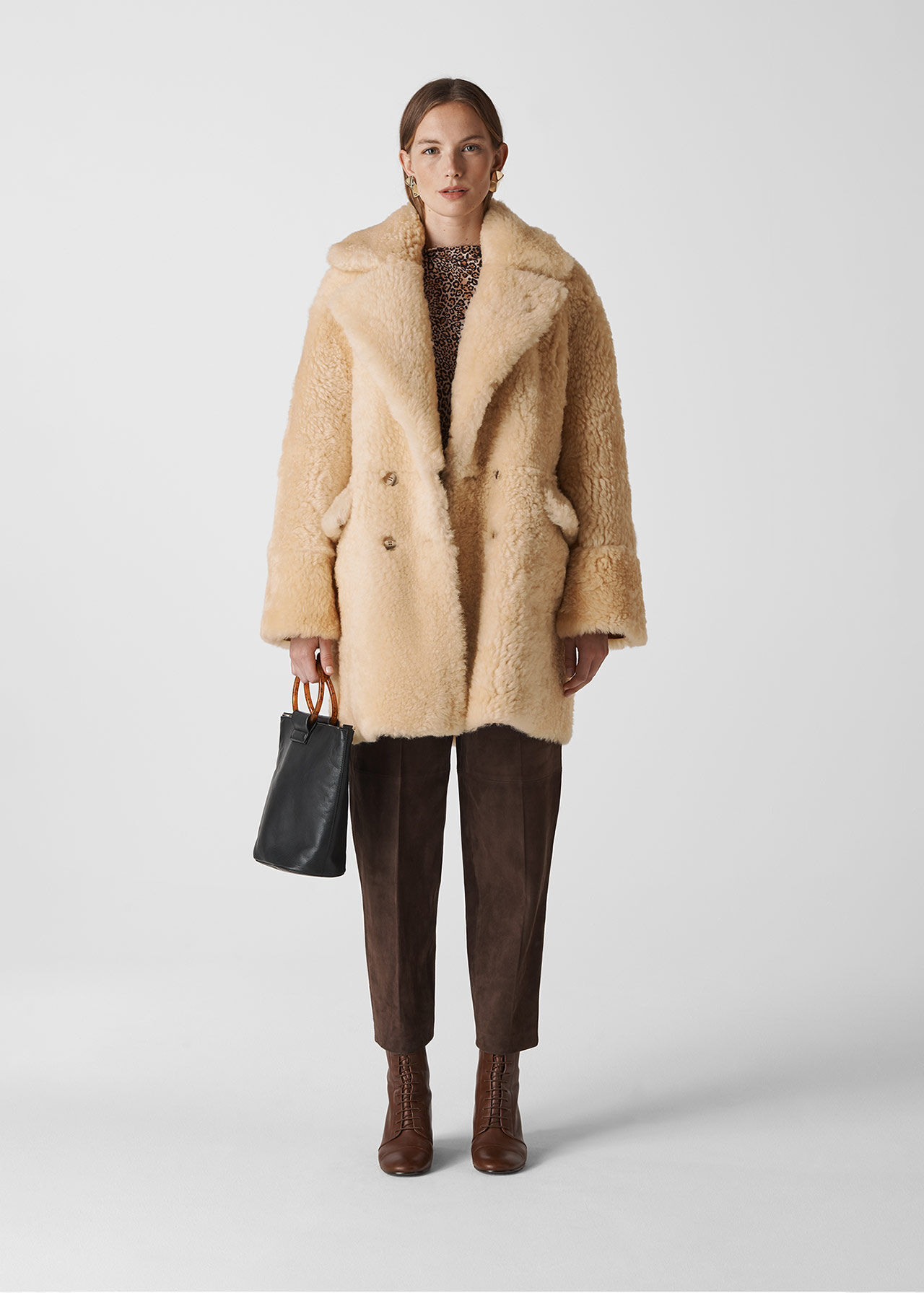 Ivory Sheepskin Coat WHISTLES Whistles UK