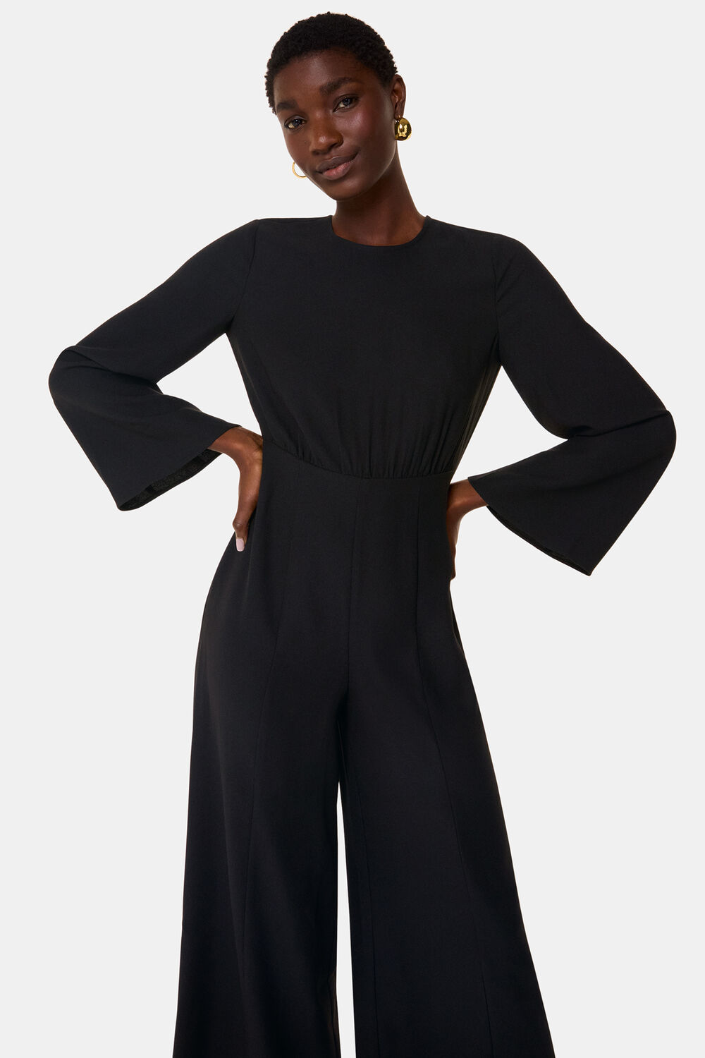 Black Bonnie Gathered Jumpsuit