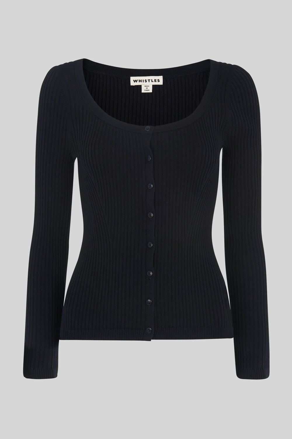 Skinny Rib Cardigan Navy