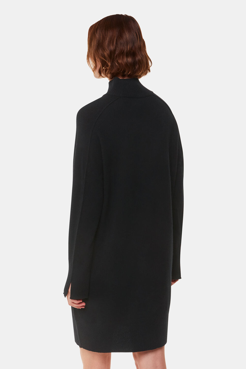 Black Cashmere Mock Neck Sweater Dress