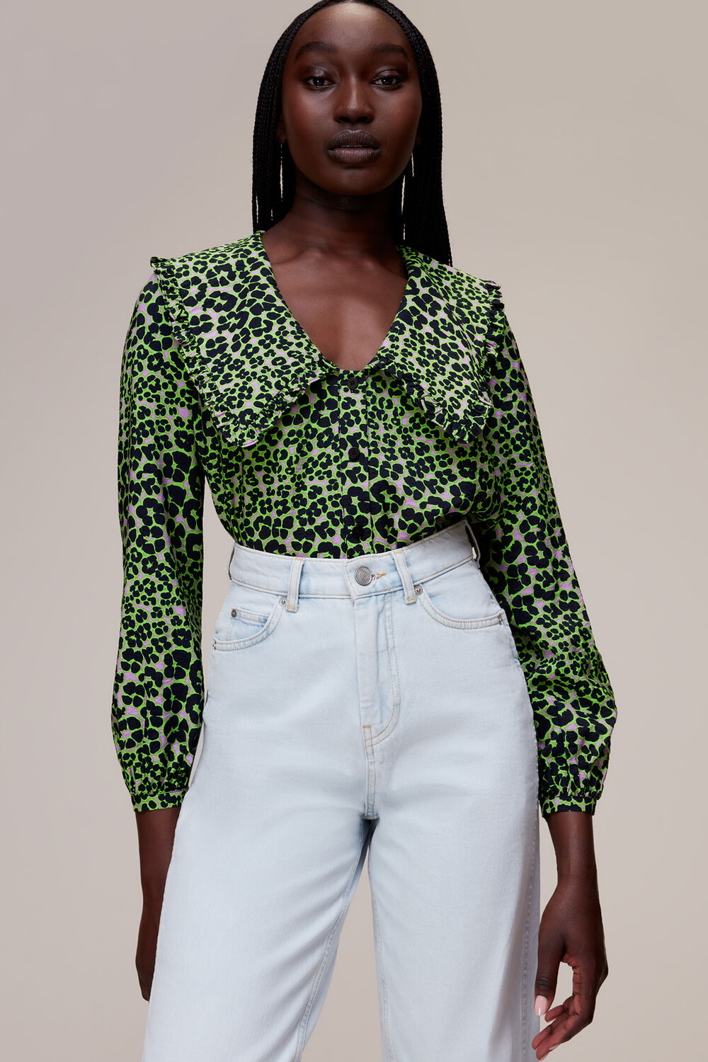 Multicolour Fluro Animal Collar Top