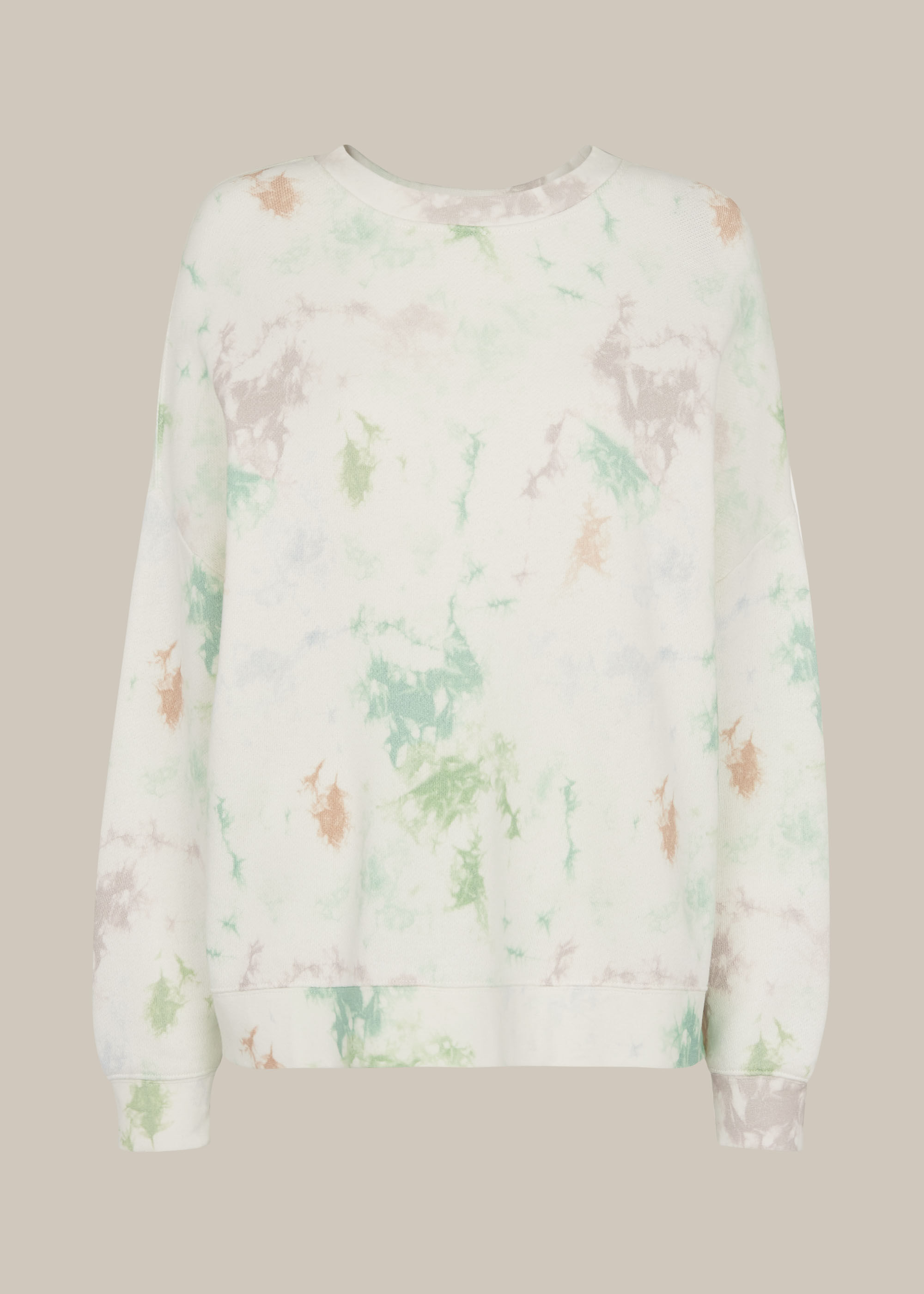 White/Multi Tie Dye Print Sweatshirt | WHISTLES | Whistles UK |