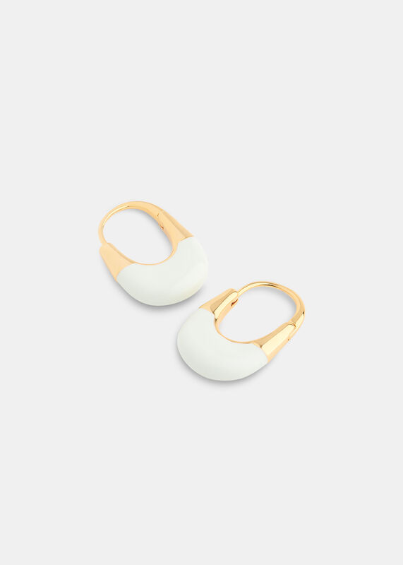 Neutral Enamel Oval Hoop