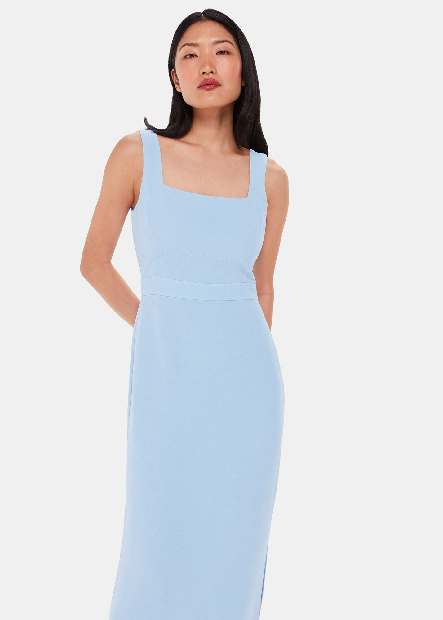 Pale Blue Mila Square Neck Maxi Dress Whistles Whistles Uk