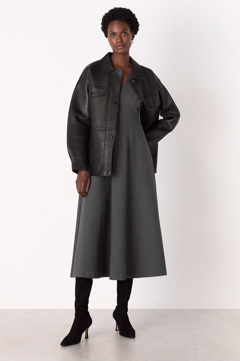 Ponte Layering Midi Dress