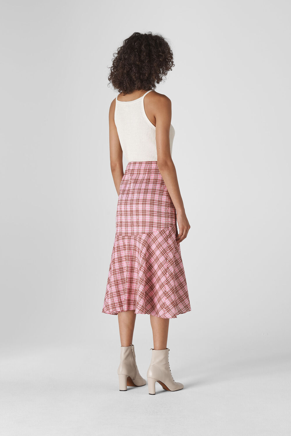 Check Seersucker Skirt Pink/Multi
