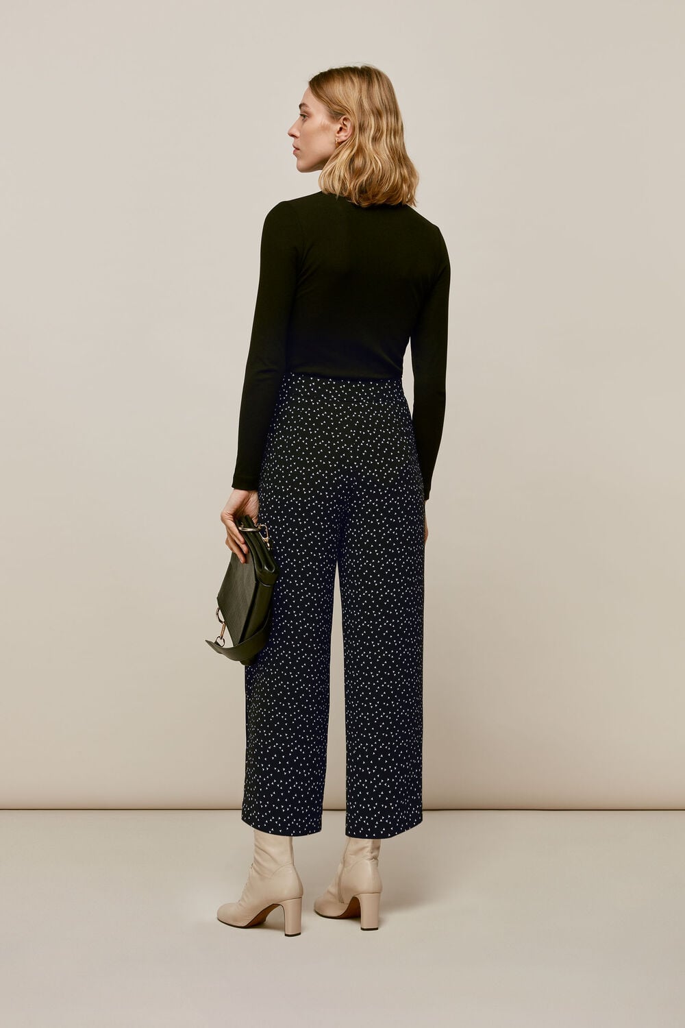 Micro Triangle Crepe Trouser Black/Multi