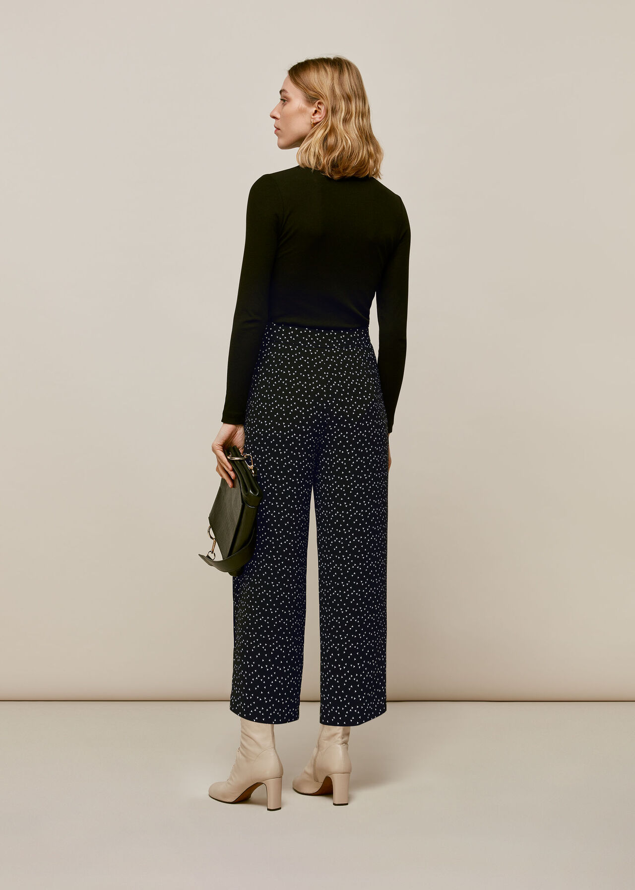 Micro Triangle Crepe Trouser Black/Multi