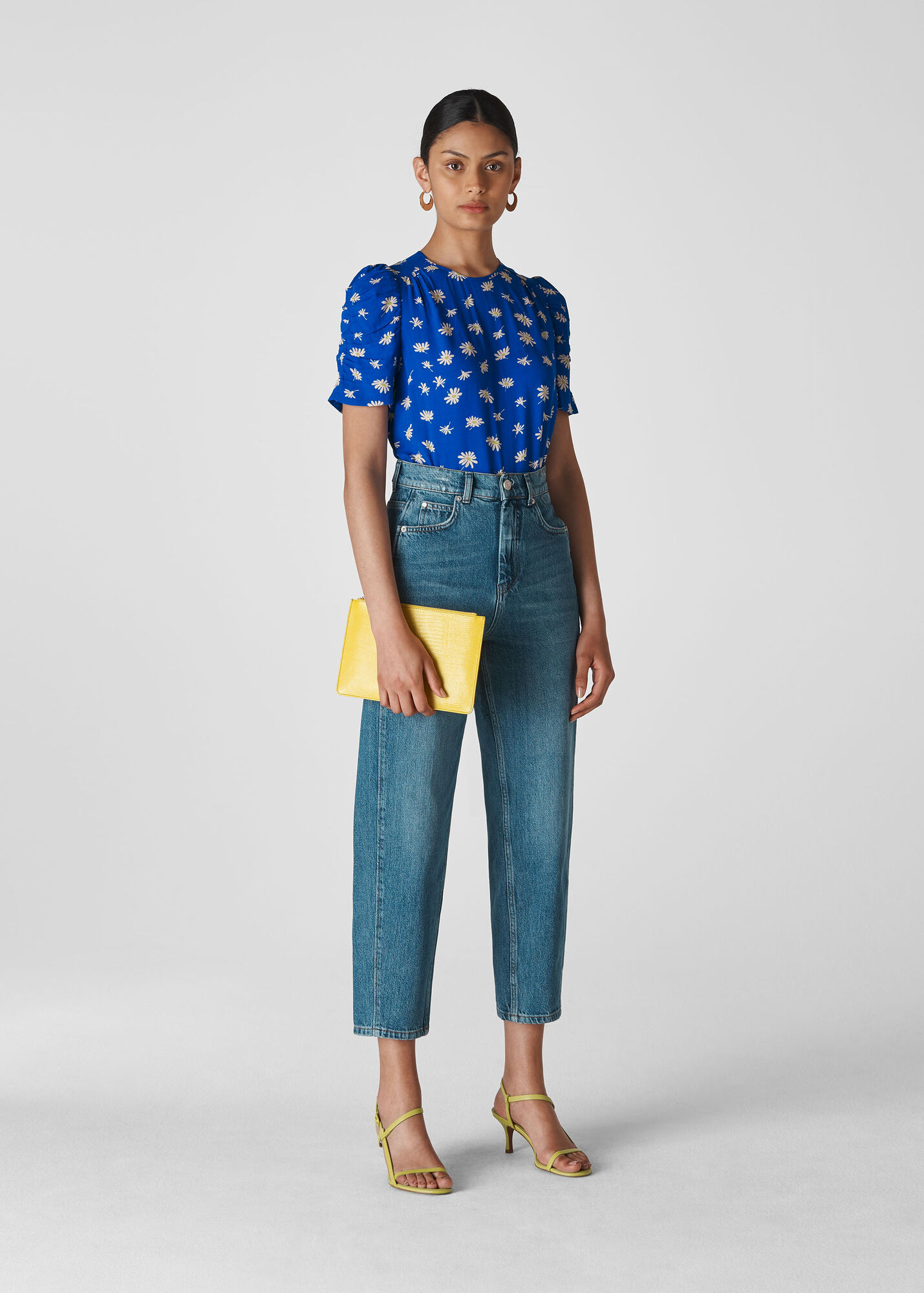 Blue/Multi Scattered Daisy Print Shell Top | WHISTLES