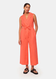 Bella Linen Wrap Jumpsuit