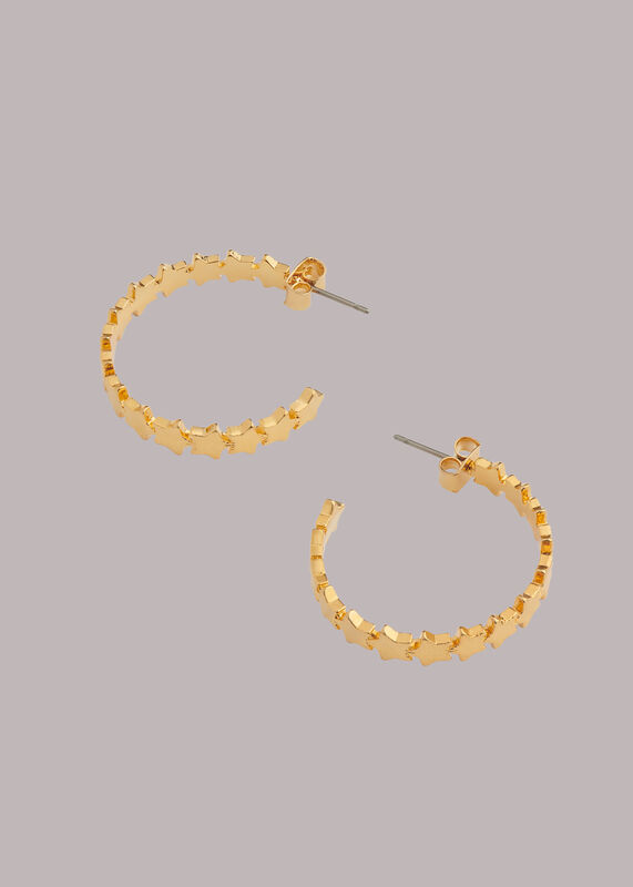 Gold Large Star Hoop