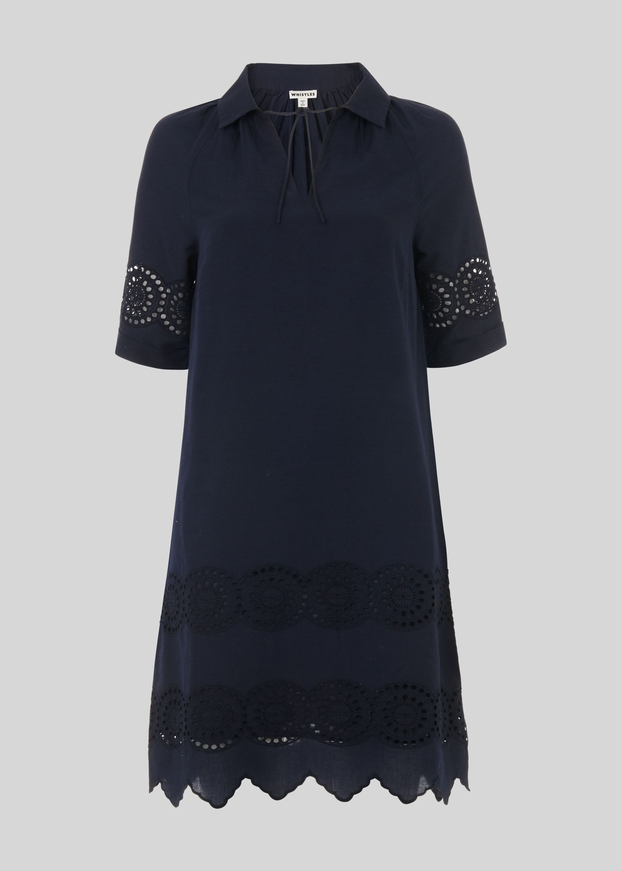 Navy sales broderie dress