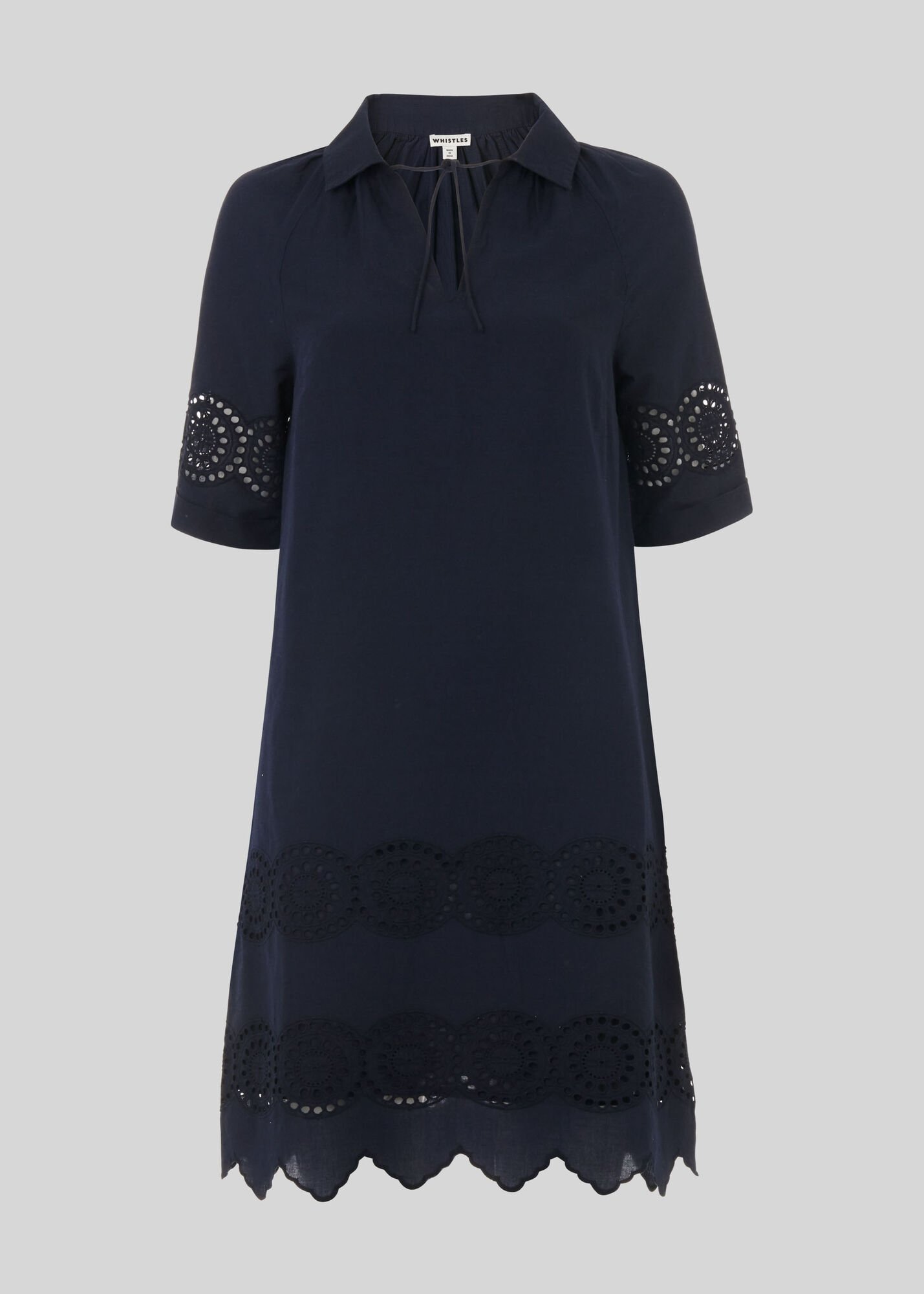 Navy Broderie Shirt Dress WHISTLES