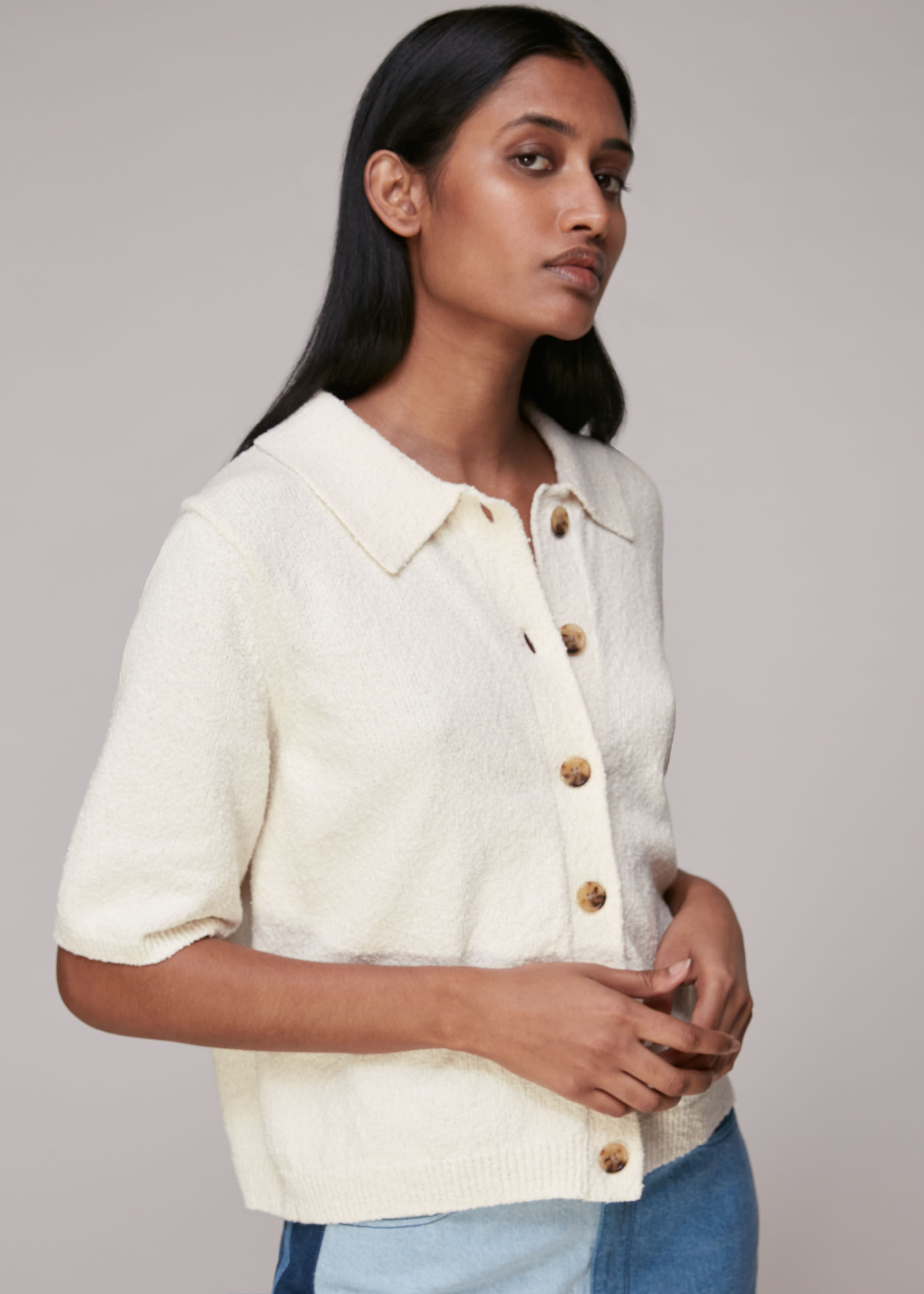 button front polo shirt