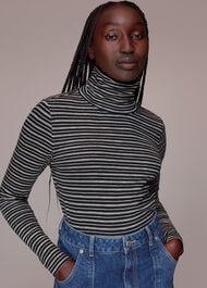 Contrasting Stripe Roll Neck