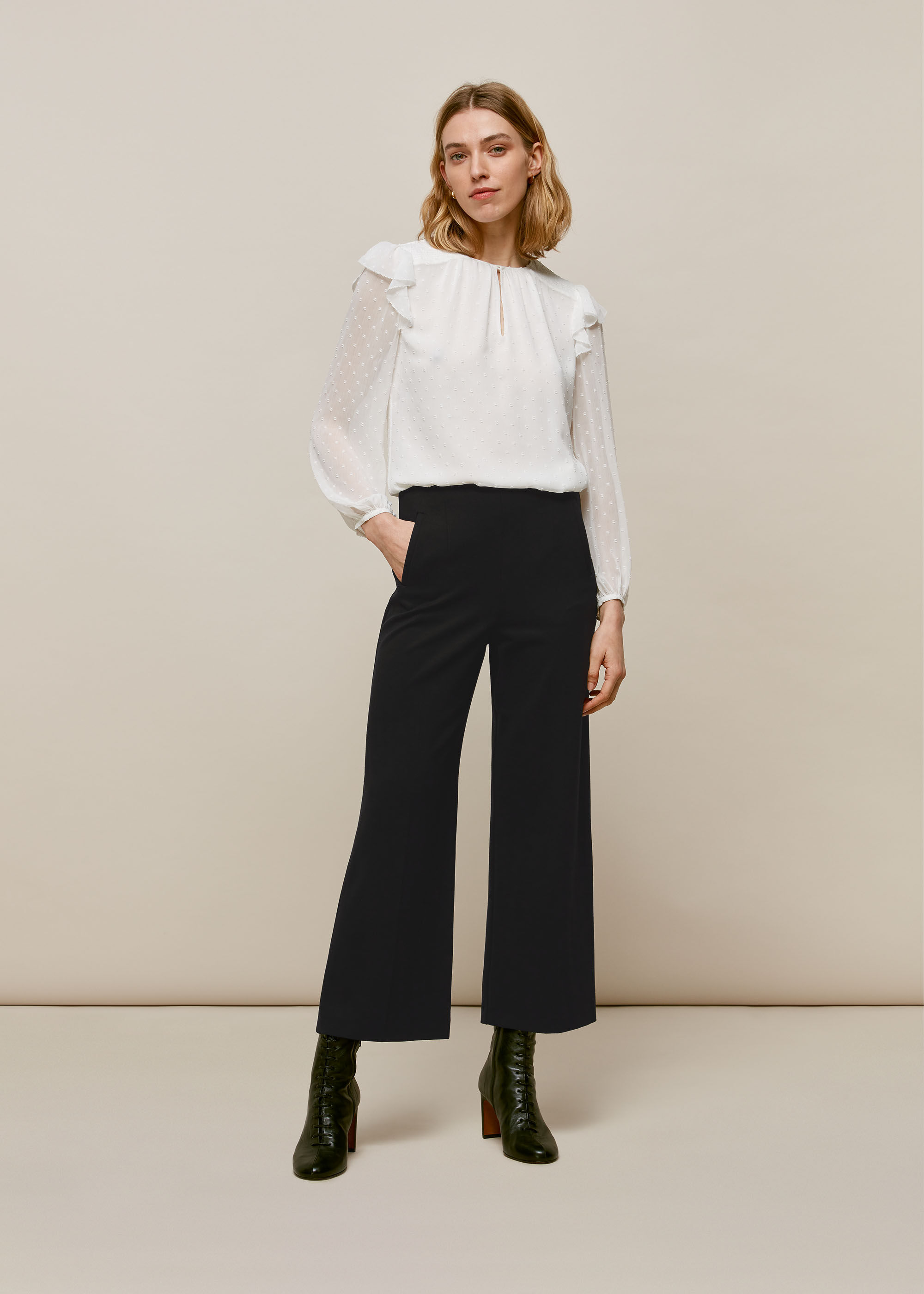 Whistles flat front crop trouser online