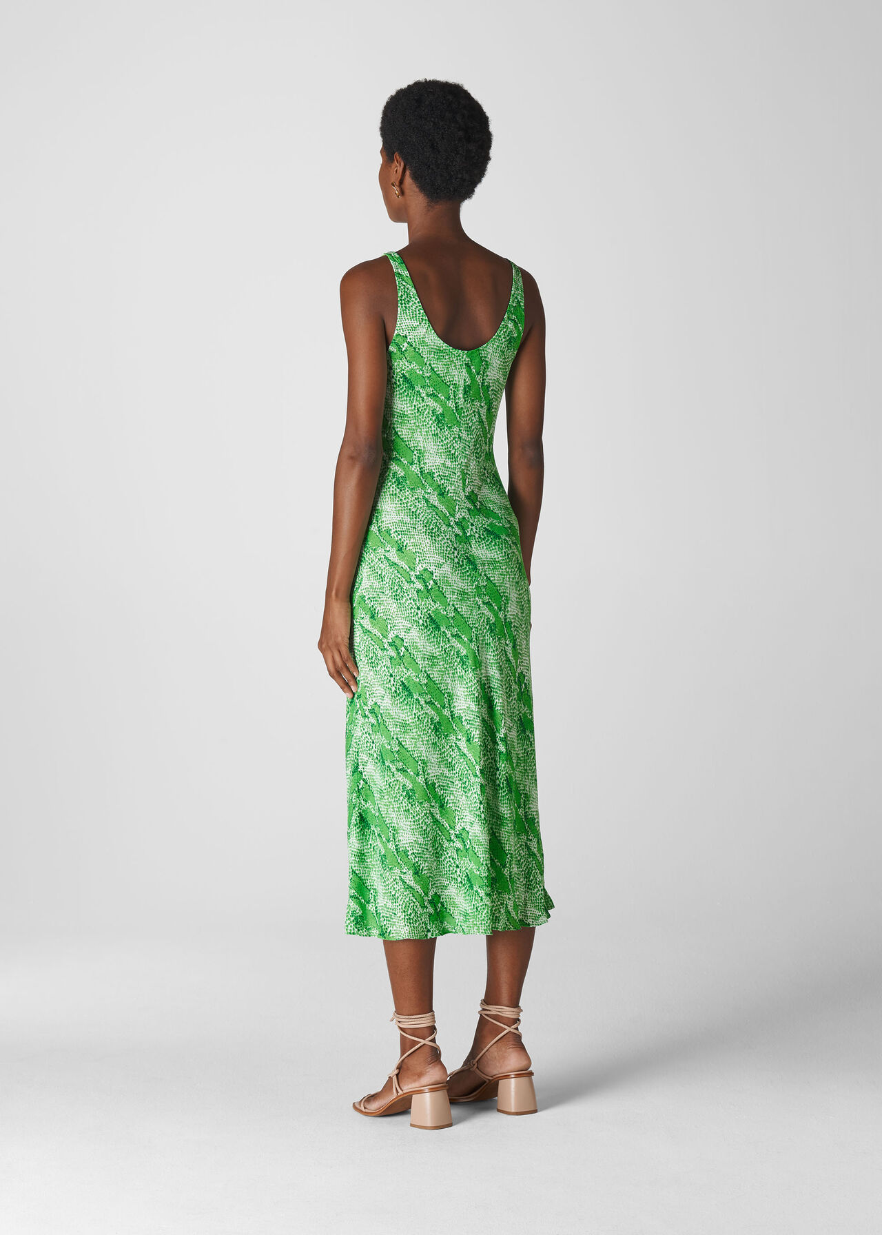 Python Print Slip Dress Green/Multi