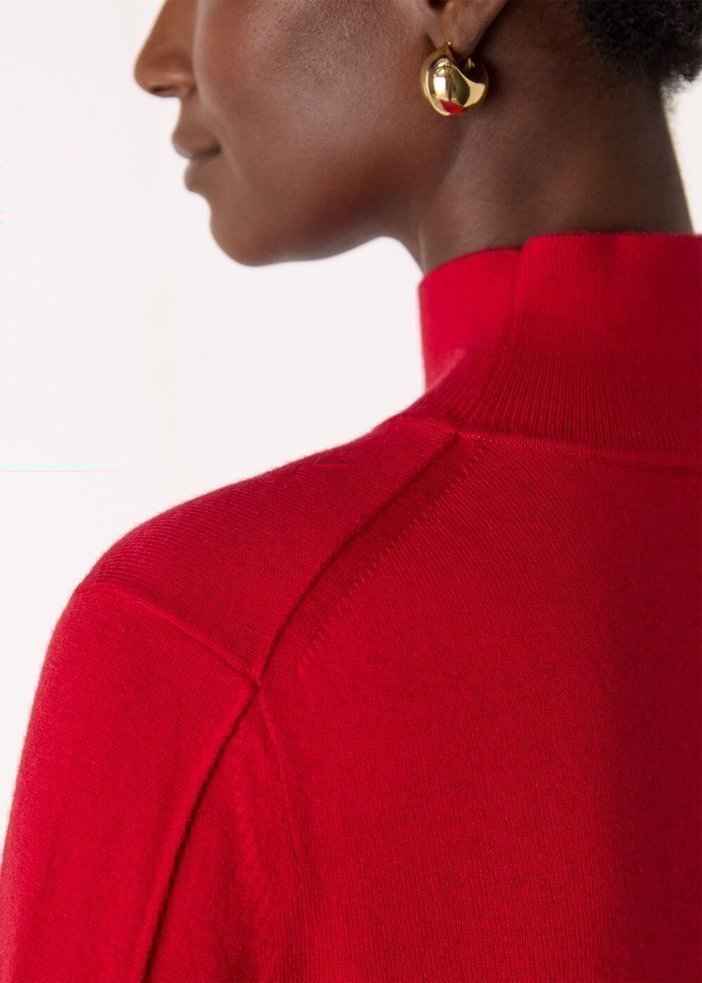 Fine Wool Mix Funnel Neck Knit
