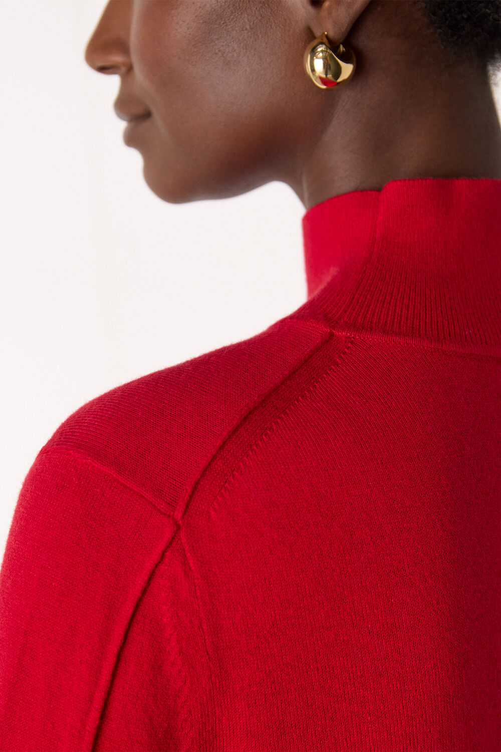 Fine Wool Mix Funnel Neck Knit