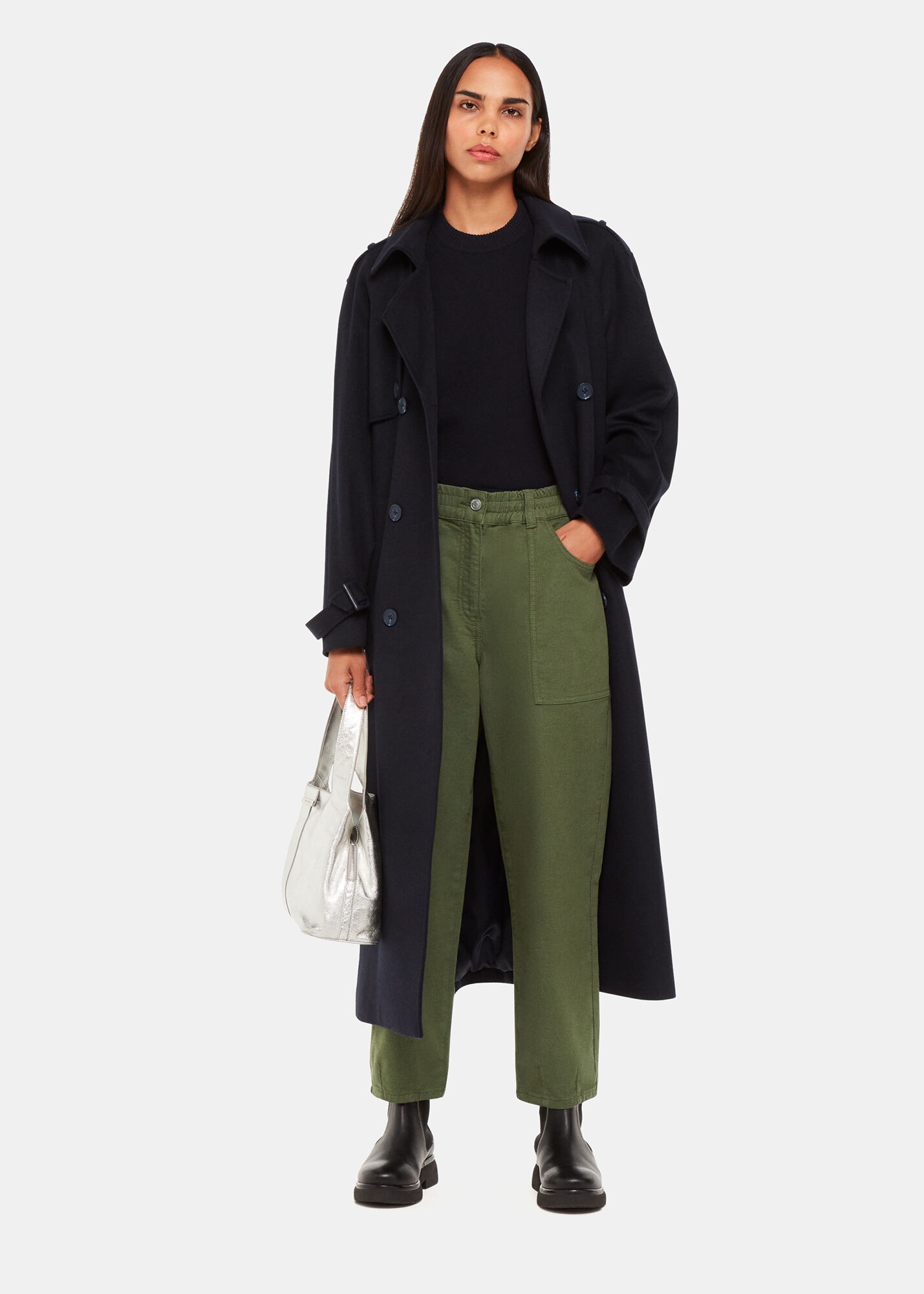 Khaki Tessa Casual Trouser WHISTLES