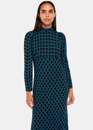 Abacus Check High Neck Dress