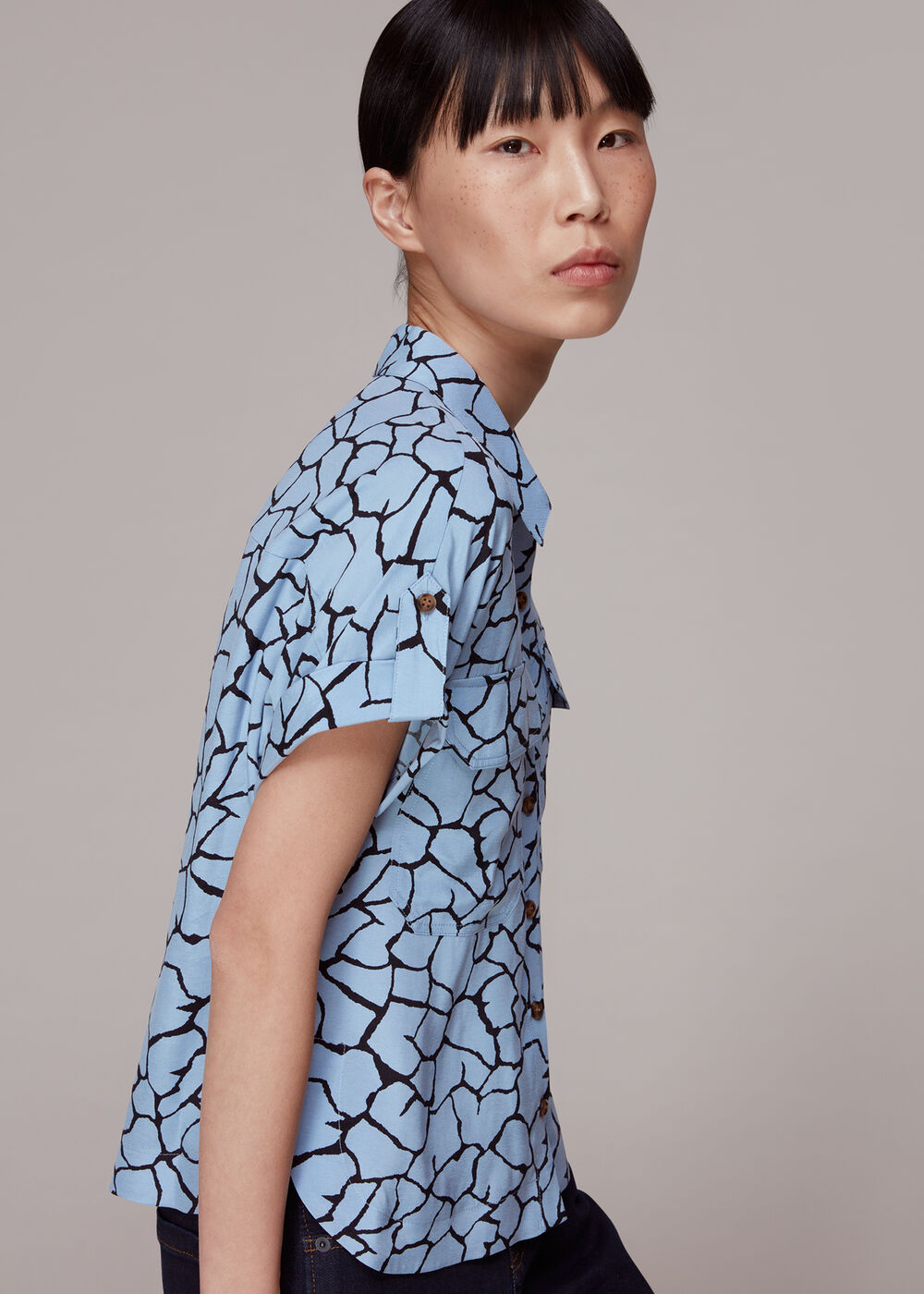 Giraffe Print Pocket Shirt