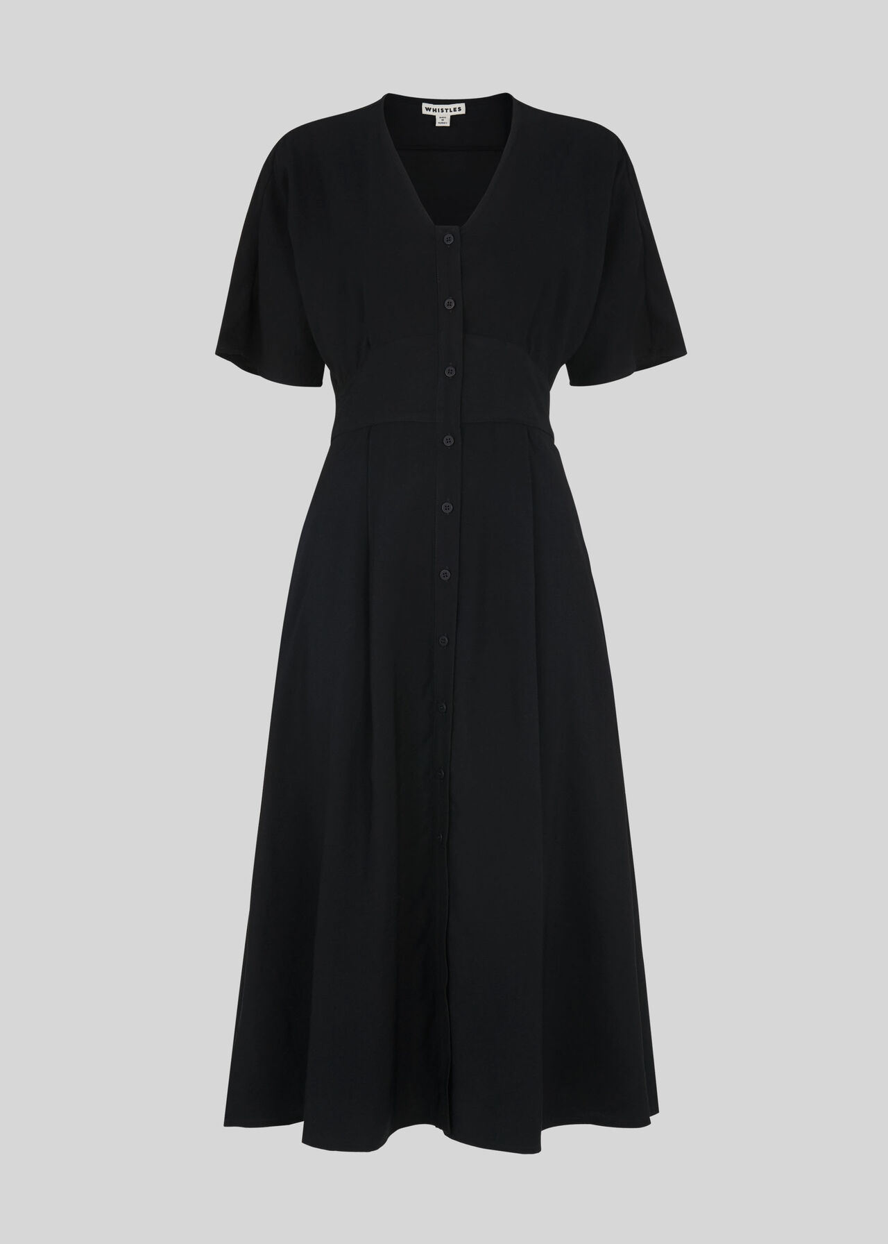 Naya Button Detail Dress Black