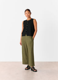 Petite Linen Pocket Trouser