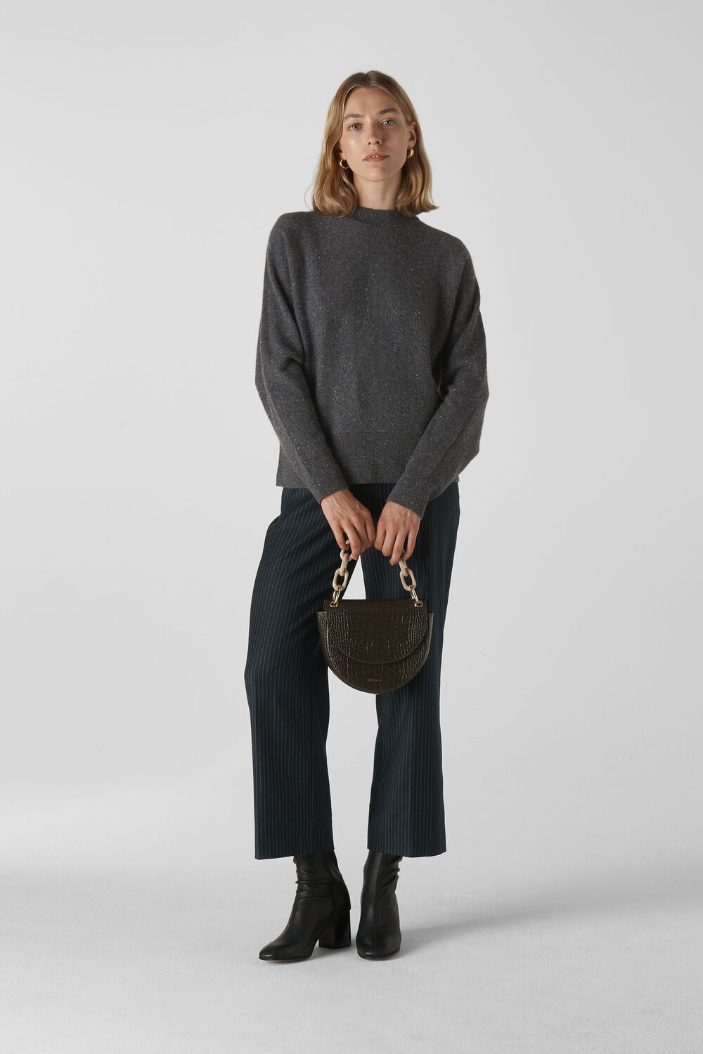 Dolman Cashmere Sweater Grey/Multi