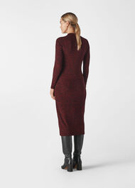 Animal Jersey Jacquard Dress Burgundy