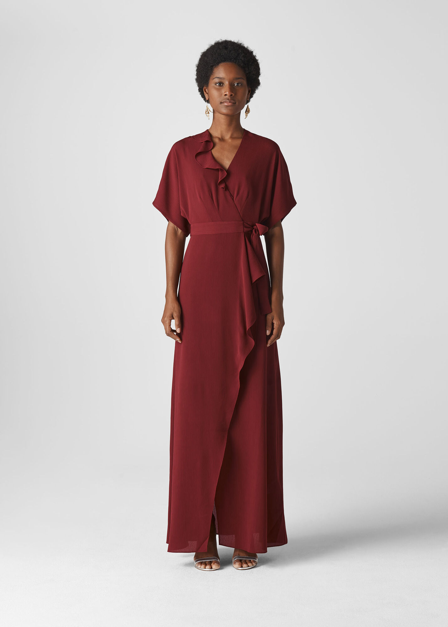 Whistles Women Nova Frill Wrap Maxi Dress - Brown - 08