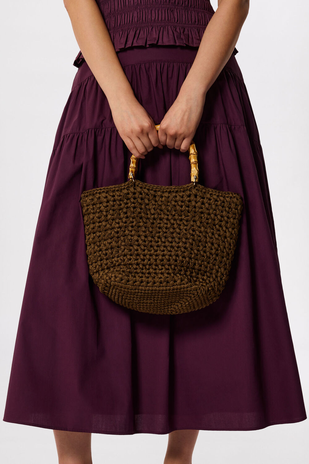 Bamboo Handle Crochet Bag