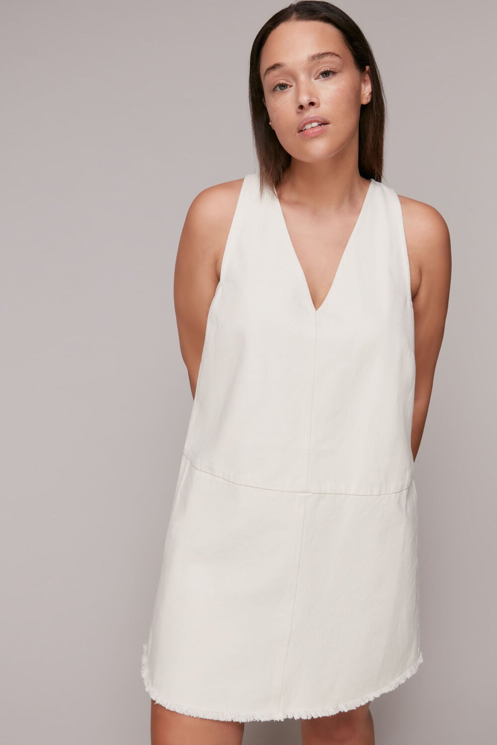 V Neck Denim Dress