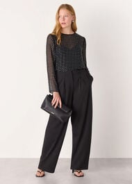 Hot Fix Sheer Sleeve Blouse