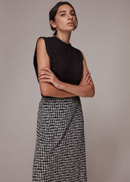 Landmark Print Bias Cut Skirt