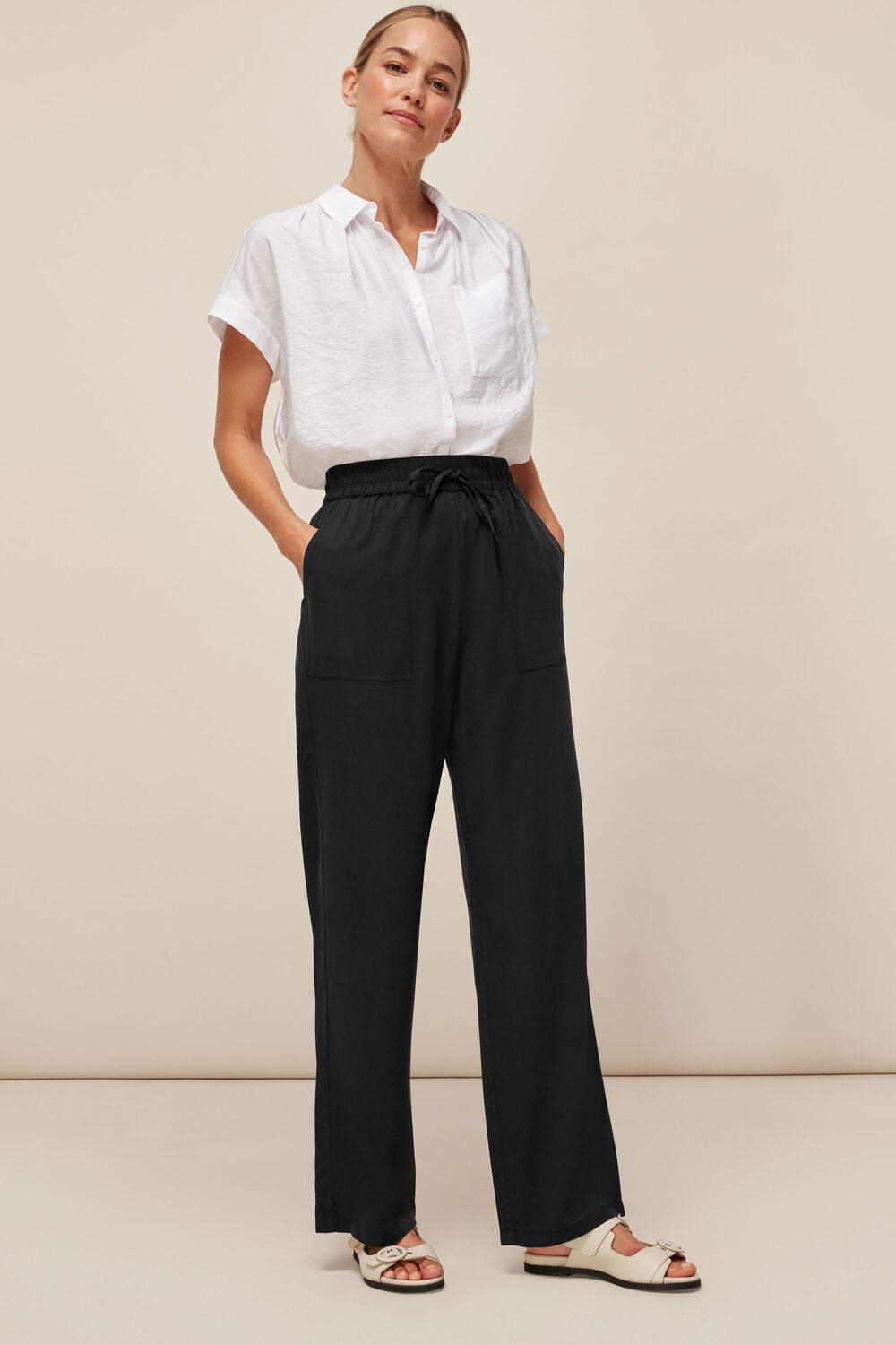 Washed Wide Leg Trouser