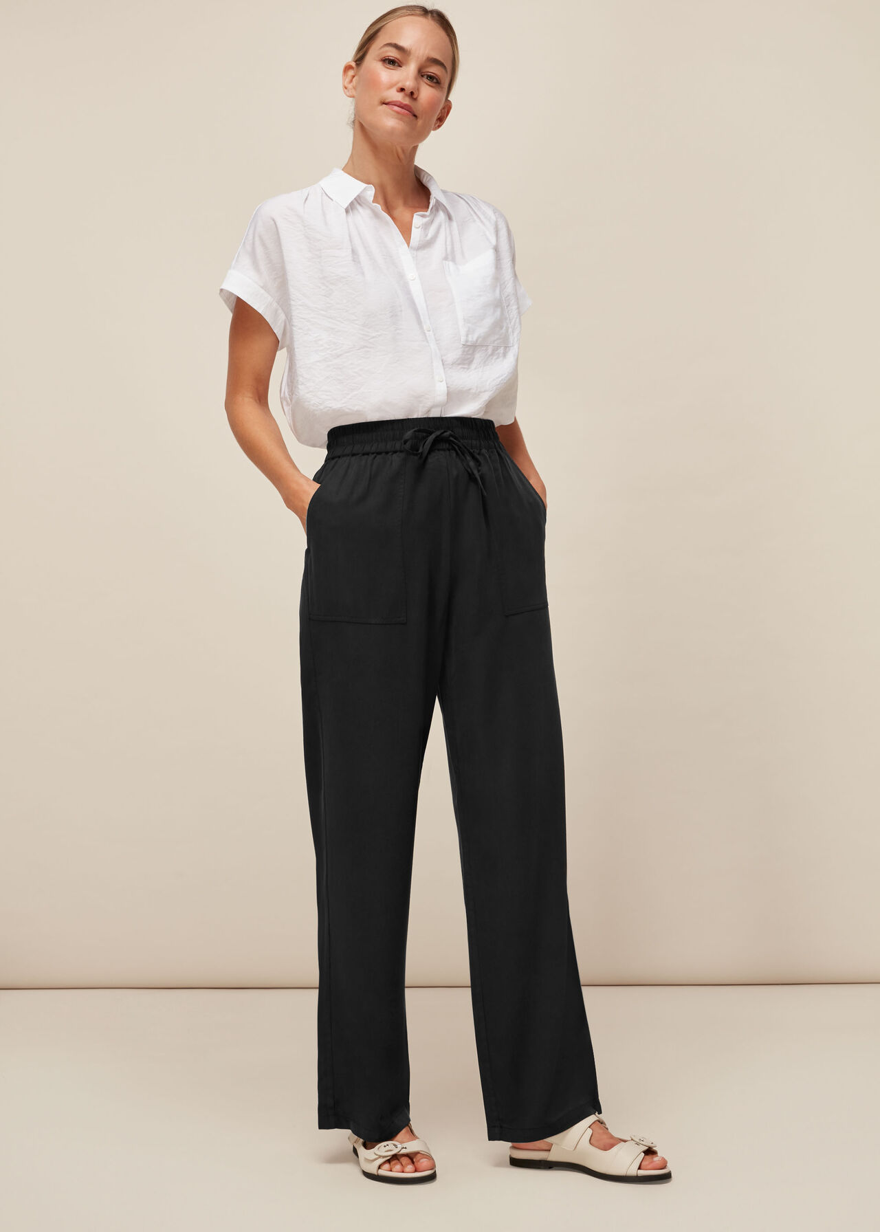 Washed Wide Leg Trouser