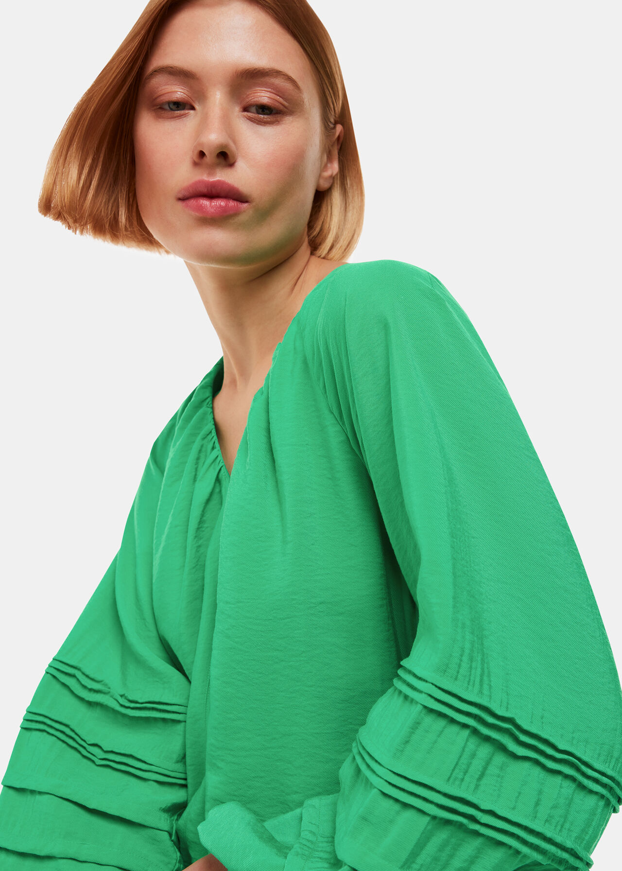 Green Grace V Neck Dress | WHISTLES | Whistles UK