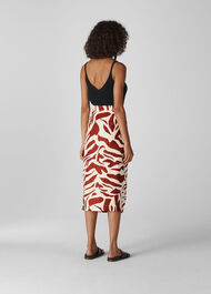 Graphic Zebra Linen Skirt Multicolour